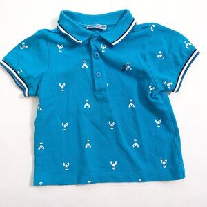 Jacadi Baby Boys Blue Lobster Polo Shirt, Size 24 Months